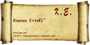Kepes Ernő névjegykártya
